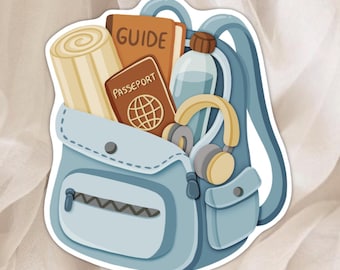 Travel Backpack Sticker - Travel Accessories - Sticker for Diary, Scrapbook and Planner - Globe-Trotter Stationery