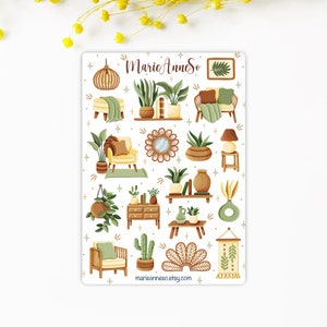 Cosy Home Stickervel – Boho en Botanische Stijl – Planner, Journal en Scrapbooking Stickers