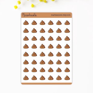 Stickers d’Apprentissage de la Propreté - Feuille de 48 Autocollants Emoji Caca - Habit Tracker pour Enfant - Aide Ludique à la Propreté