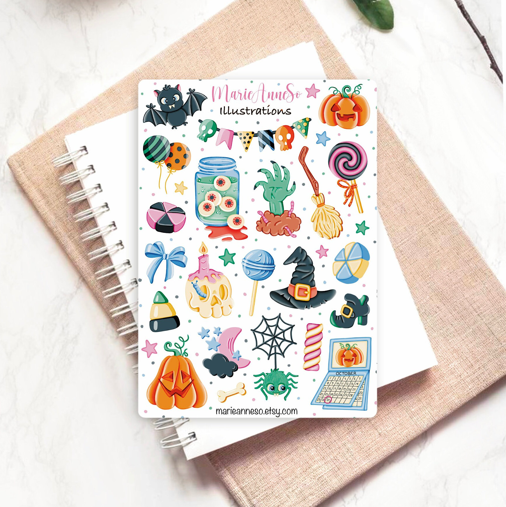 29 Halloween Stickers - Autumn Planner Stickers, Fall Stickers, Pumpkin ...