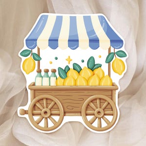Autocollant Livre, Citron, Fleurs - Thème été - Sticker pour Journal, Scrapbook et Planner - Papeterie Voyageuse