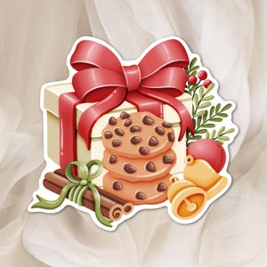 Autocollant Cadeau de Noël Gourmand – Thème Noël & Hiver - Sticker parfait pour la Décoration de Planner, Journal et Scrapbook