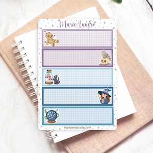 Feuille d’Autocollants Sorcière, Astrologie et Lunes - Stickers Mystiques - Stickers Magiques pour Planner, Journal et Scrapbooking