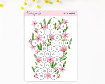 Essential Sticker - Habit Tracker, Monthly Habit Tracker - Plain Tracking Stickers - Bullet Journal Sticker - Planner Stickervel