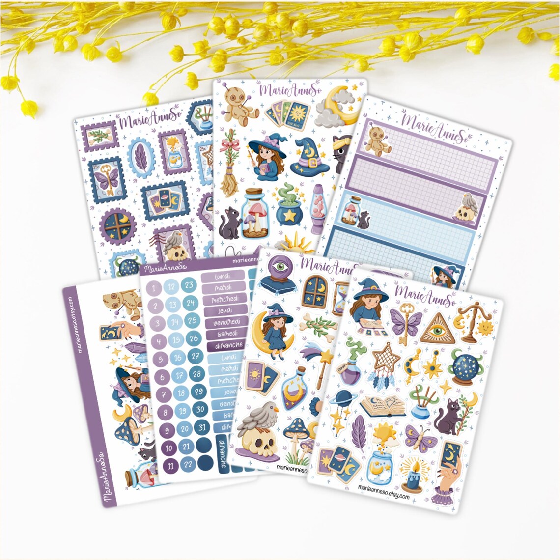 Week Numbers Stickers Days of the Week and Number Stickers – French and English – Essential ...