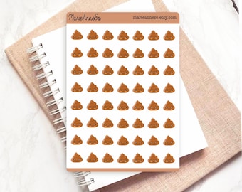 Aufkleber fürs Töpfchentraining – Bogen mit 56 Aufklebern mit Emojis zum Thema „Kacka“ – Gewohnheitstracker für Kinder – Lustige Hilfe beim Töpfchentraining