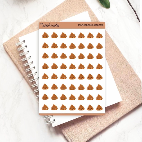 56 zindelijkheidstrainingstickers - Toiletplanner Sticker, Kak emoji - Gewoonte Tracker Stickerblad, Onbenullige Stickers, Kak Planner Stickers