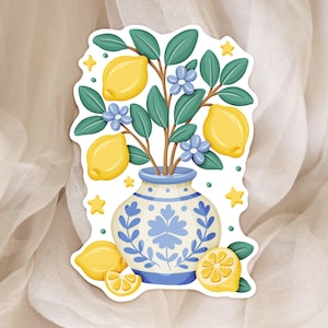 Autocollant sur le Thème des Citrons et de l'été - Sticker pour Journal, Scrapbook et Planner - Papeterie Estivale