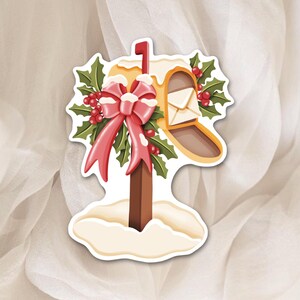 Autocollant Boîte aux Lettres de Noël – Thème Noël & Hiver - Sticker parfait pour la Décoration de Planner, Journal et Scrapbook