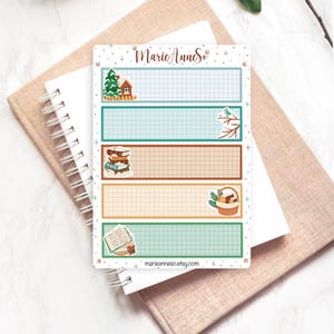 Feuille de 5 Grands Autocollants Thème Hiver - Stickers Décoratifs pour Journaux, Scrapbook et Planner