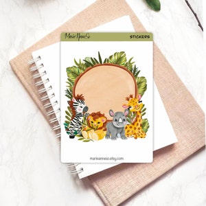 Feuille d’autocollant - Animaux, Safari | Stickers décoratifs, animaux mignons, Autocollants Planner, Scrapbook, Autocollants Lecture