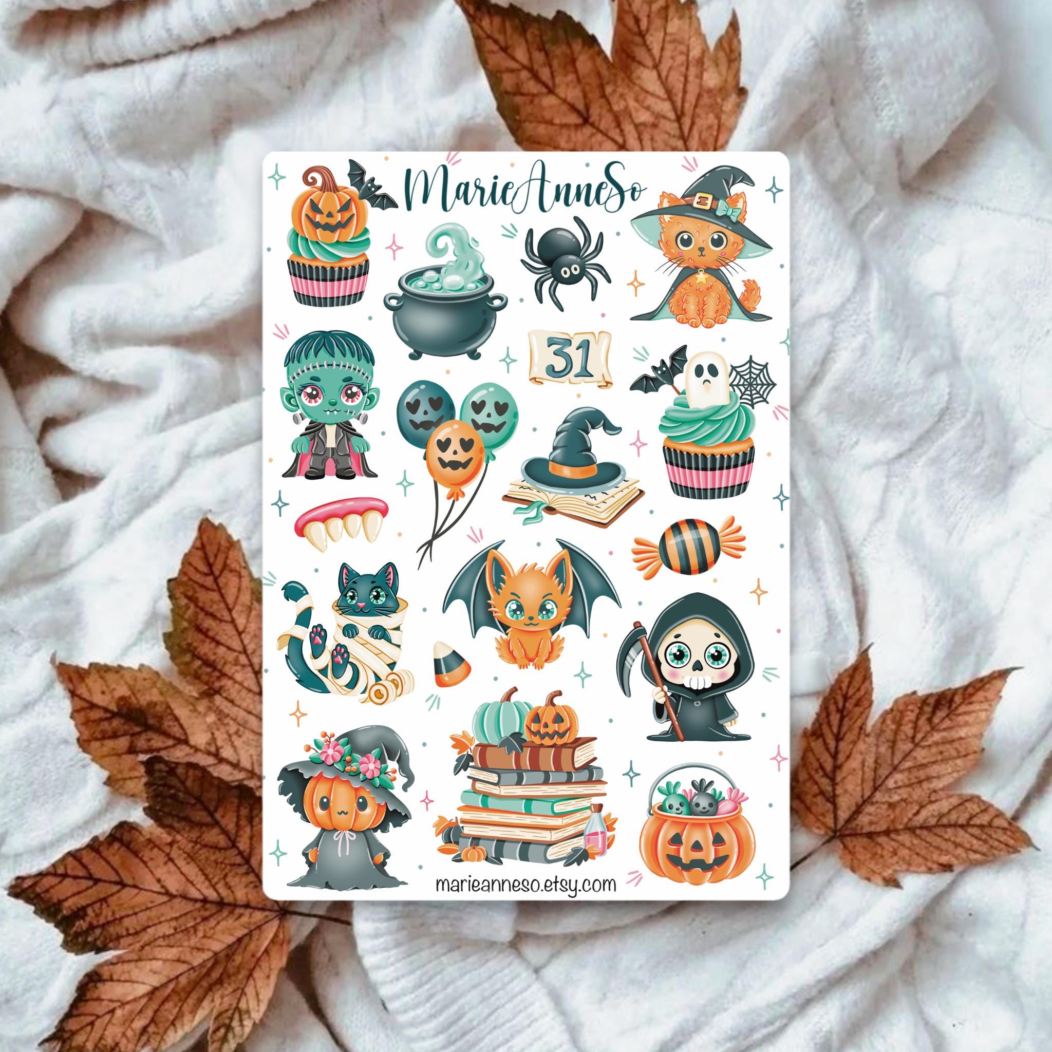 29 Halloween Stickers - Autumn Planner Stickers, Fall Stickers, Pumpkin ...