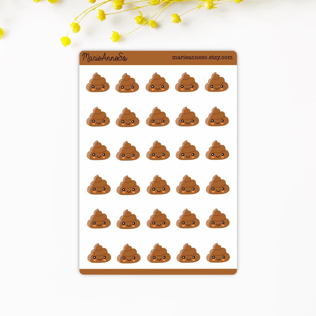 Potty Training Stickers - Sheet of 30 Poop Emoji Stickers - Toilet ...