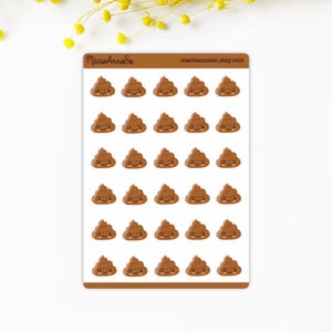 Stickers d’Apprentissage de la Propreté - Feuille de 30 Autocollants Emoji Caca - Habit Tracker pour Enfant - Aide Ludique à la Propreté