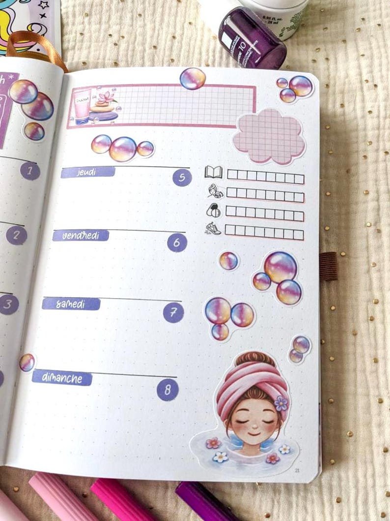 Sheet of stickers for notes & frames | Organizer stickers | To-do and memo stickers | Soft stationery image 2
