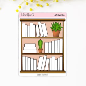 Autocollant Tracker de Lecture en Forme de Bibliothèque - Stickers de Suivi de Livres - Planificateur Minimaliste