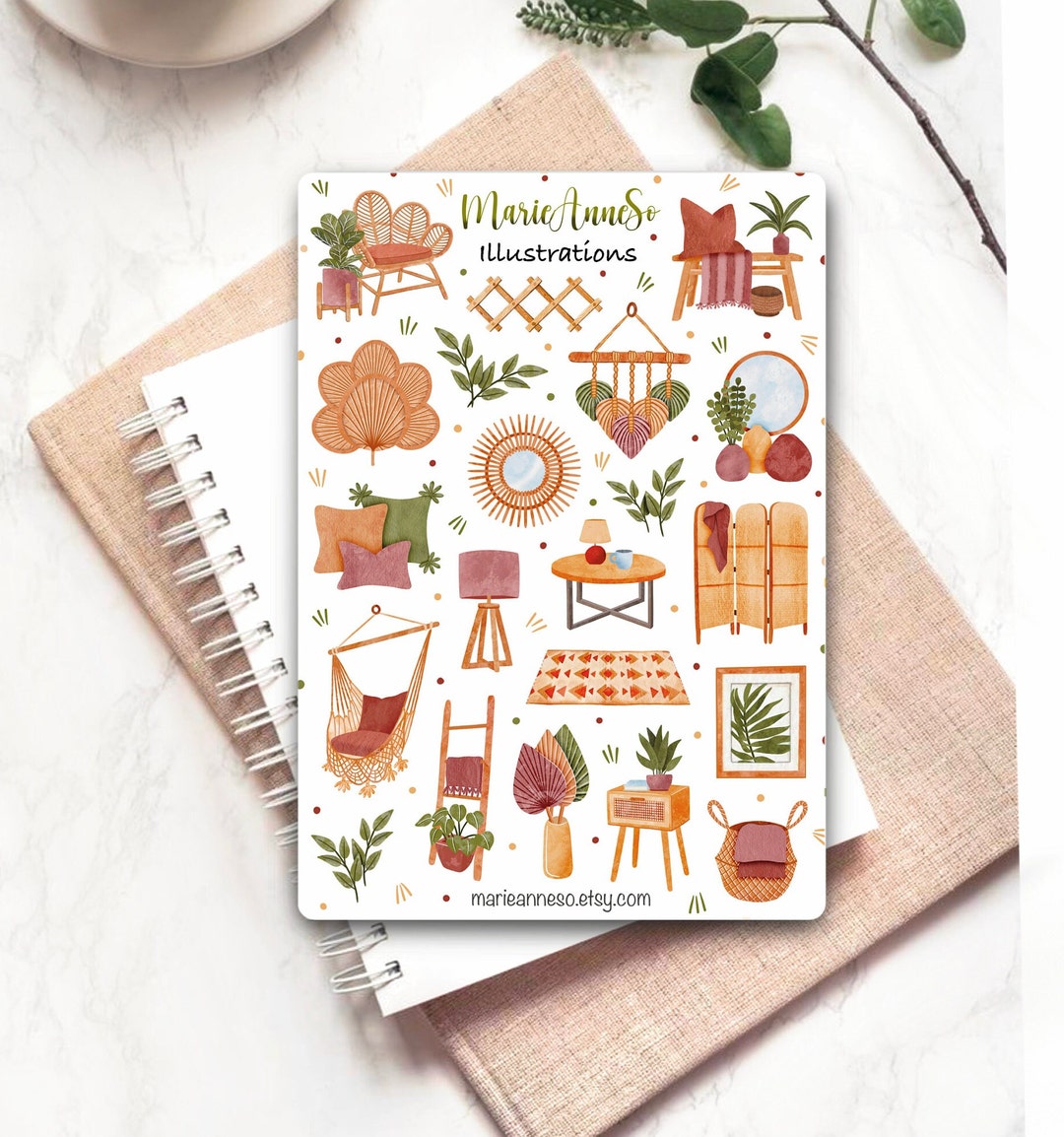 Cozy Home Sticker Sheet – Journal, Planner and Scrapbooking Stickers - Etsy