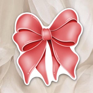 Autocollant Nœud Rouge de Noël – Thème Noël & Hiver - Sticker parfait pour la Décoration de Planner, Journal et Scrapbook