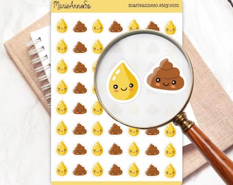 Stickervel voor zindelijkheidstraining (Kawaii) | Poep- en plasbeloningsstickers voor kinderen | Zindelijkheidstraining voor kinderen | Gewoontetracker voor peutertoilet