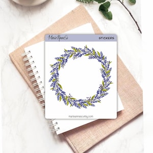 Autocollant de Couverture - Couronne de Lavande | Sticker Planner, Scrapbooking, Agenda et de Lecture