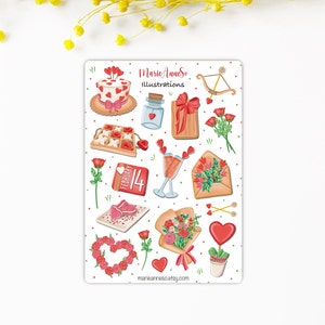 Sticker Sheet - Love Themed | Journaling Stickers, Planner Stickers, Scrapbook