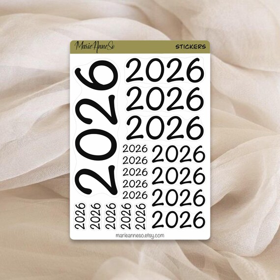 Autocollants Calendrier 2026 – 2 Feuilles + 12 Intercalaires Adhésifs Pour Agenda, Carnet, Organisation