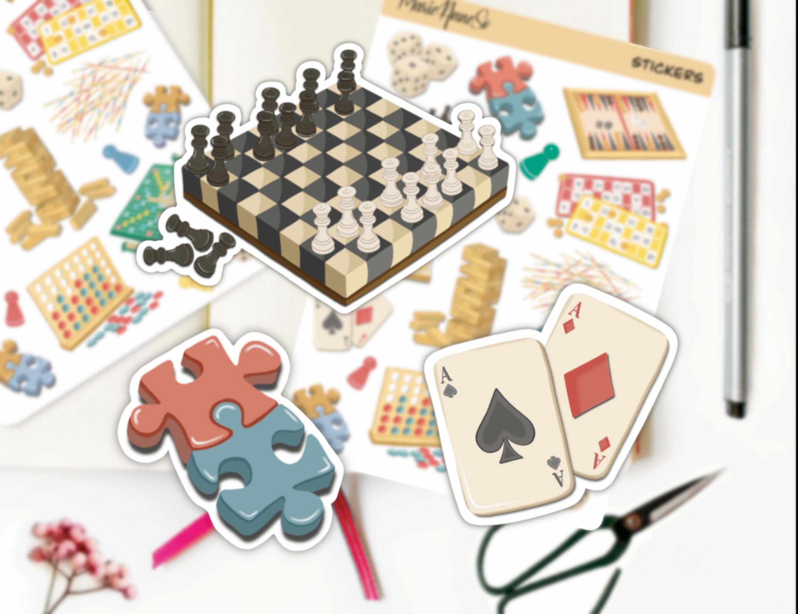 Board Game Sticker Sheet – Stickers for Journals, Planners, and ...