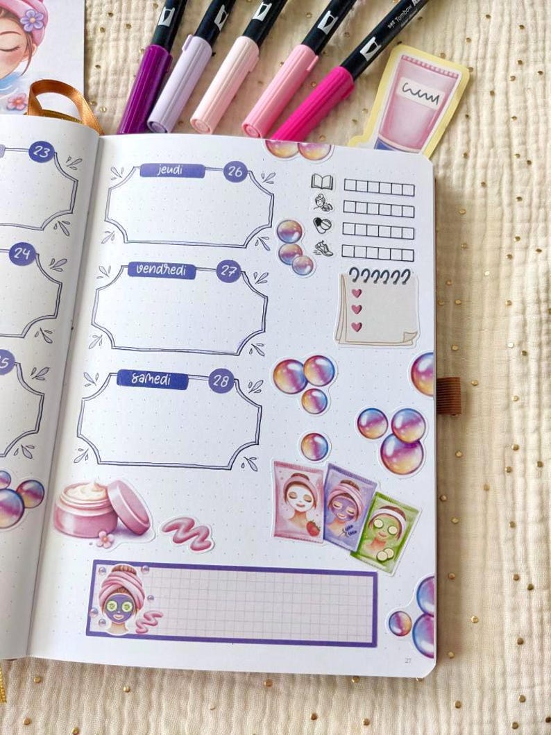 Sheet of stickers for notes & frames | Organizer stickers | To-do and memo stickers | Soft stationery image 6