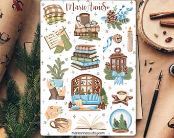 Cozy Autumn & Winter Sticker Sheet - Stickers for Planners, Scrapbooking and Journals