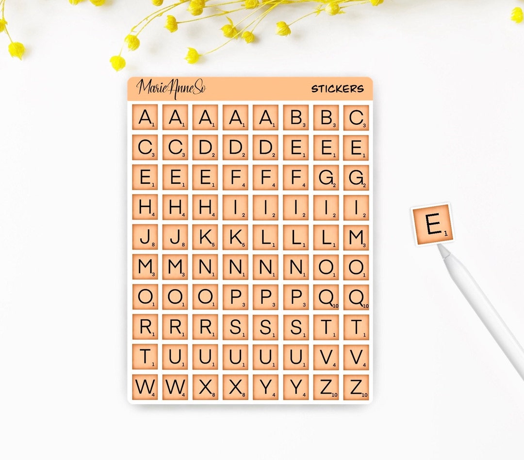 Alphabet Stickers - Letters From A to Z Scrabble Style | Stickers for ...