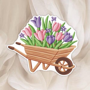 Autocollant Bucolique sur le Thème du Printemps et des Fleurs - Sticker Fleuris pour Agenda, Scrapbook et Planner