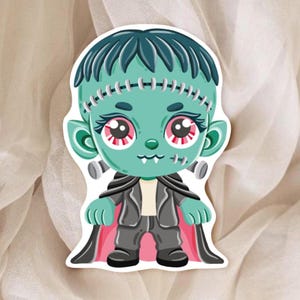 Autocollant Halloween Frankenstein - Grand Sticker pour Planner, Scrapbook, Bujo, Agenda | Stickers Halloween, Thème Automnale
