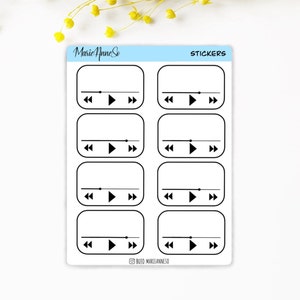 Pegatinas de listas de reproducción de música | Hoja de pegatinas minimalista ? Seguimiento de audio para planificador y diario