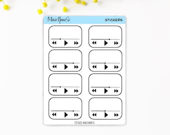 Stickervel - afspeellijst, muziek | Plannerstickers | Plakboekstickers | Tijdschriftstickers