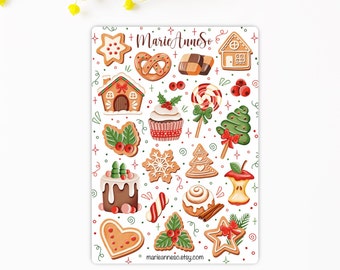 Christmas Sticker Sheet - Cookies and Festive Sweets | Winter Planning and Decorating Stickers for Journal, Planner