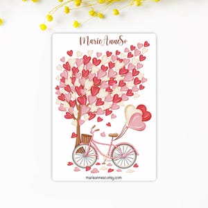 Feuille d’Autocollants Thème Amour & Saint-Valentin – Stickers Romantique pour Planner, Journal et Scrapbooking