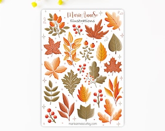 22 autumn stickers sheet - Fall Stickers, Seasonal Stickers, Autumn Sticker - Bullet journal Sticker, Planner Stickers, Scrapbook Stickers