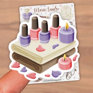 Sticker Sheet Self-Care & Beauty | Spa Makeup Well-Being Stickers | Skincare Planner Journal Stickers | Bullet Journal Scrapbooking image 2