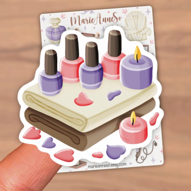 Sticker Sheet Self-Care & Beauty | Spa Makeup Well-Being Stickers | Skincare Planner Journal Stickers | Bullet Journal Scrapbooking image 2
