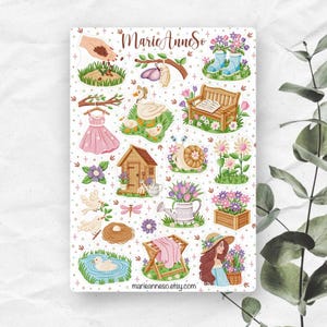 Feuille d’Autocollants sur le Thème du Printemps - Stickers Fleurs pour Journal, Scrapbooking, Planner, autocollants de printemps