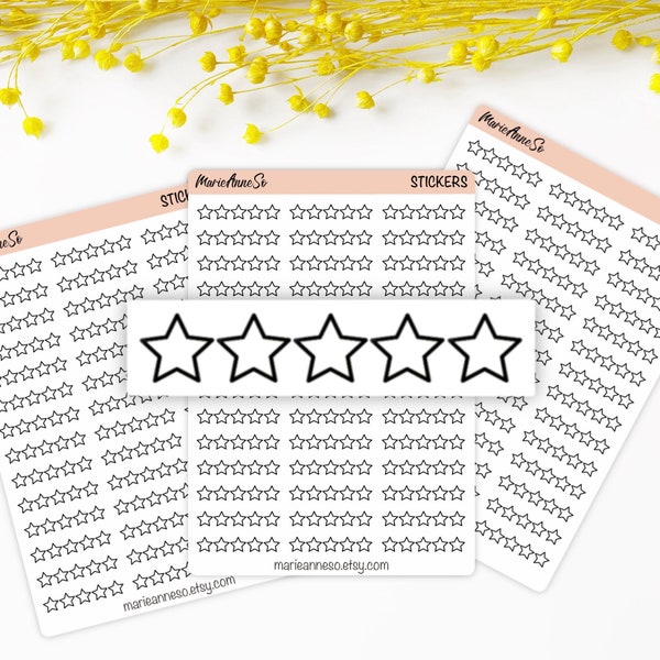 42 stickers "5 étoiles" - Classement et évaluation par étoiles - Planner minis, autocollants de planificateur, autocollants de suivis