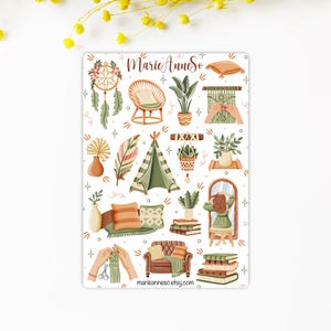 Cosy Home Stickervel – Boho en Botanische Stijl – Planner, Journal en Scrapbooking Stickers