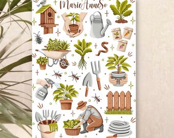 Gardening Stickers, Vegetable Garden – Gardening Stickers, Garden Planner Stickers, Botanical Nature Stickers for Bullet Journal & Journaling