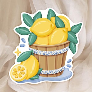 Autocollant sur le Thème des Citrons et de l'été - Sticker pour Journal, Scrapbook et Planner - Papeterie