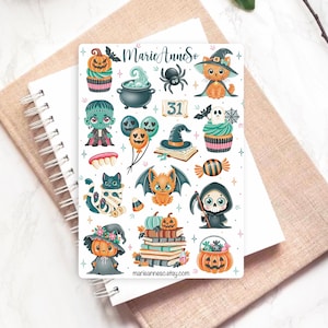 29 Halloween stickers - Autumn planner stickers, Fall stickers, Pumpkin stickers - Scrapbook Stickers, Bullet Journal Sticker