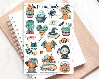 29 Halloween stickers - Autumn planner stickers, Fall stickers, Pumpkin stickers - Scrapbook Stickers, Bullet Journal Sticker
