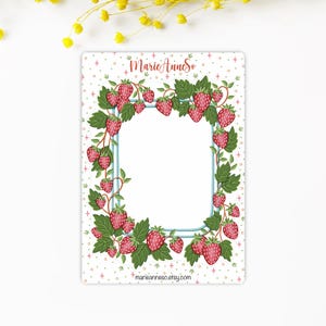 Planche de Stickers sur le thème des Fraises - Stickers pour Journal, Planner, Calendrier, Scrapbooking - Jardinage - Fleurs d'été