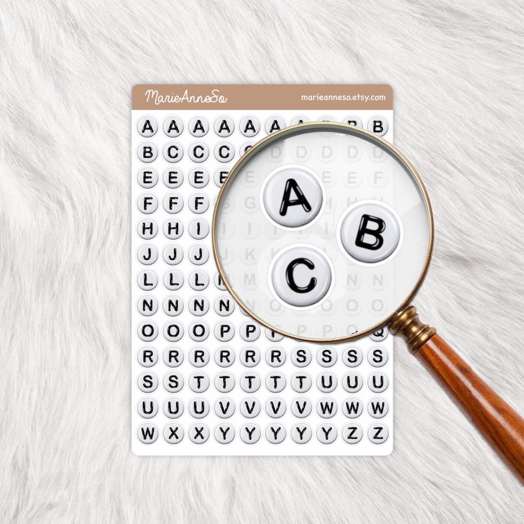 Alphabet Bead Sticker Sheet | ABC Letter Stickers for Planners ...