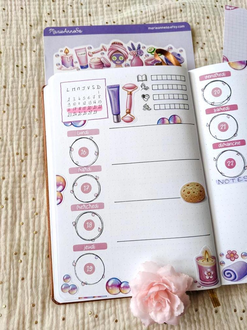 Sheet of stickers for notes & frames | Organizer stickers | To-do and memo stickers | Soft stationery image 11