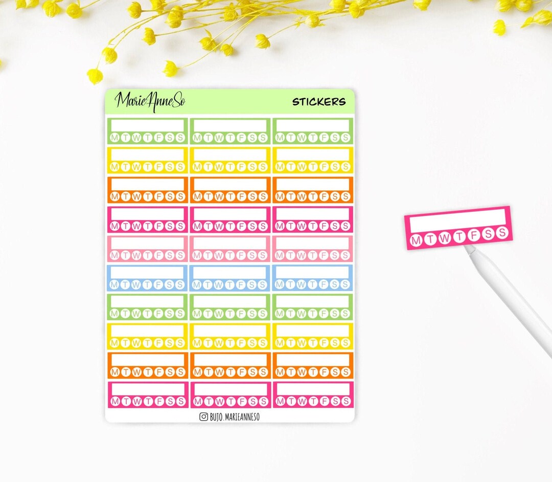 Weekly Habit Tracker Stickers - Minimalist Habit Tracker | Planner ...
